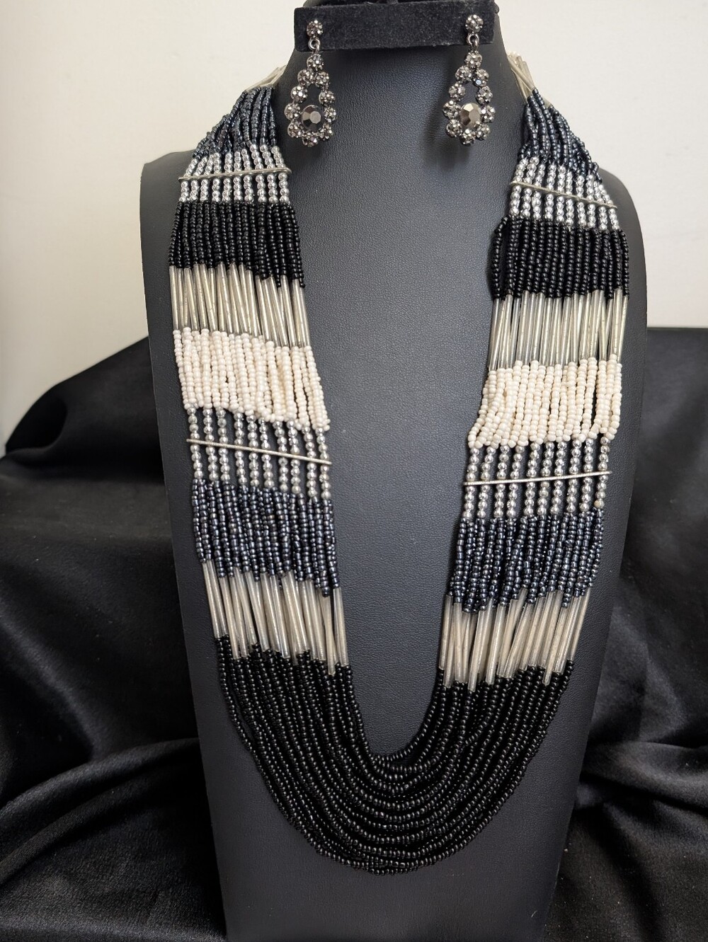 #66. Vintage Chloe & Isabel Beaded Necklace With Vintage Earrings